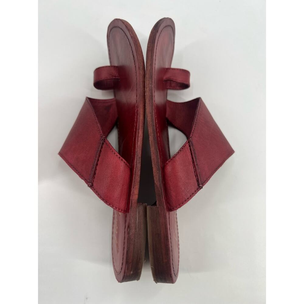Free People Sant Antoni Cherry Red Sandal Sz 38 - Picture 5 of 6